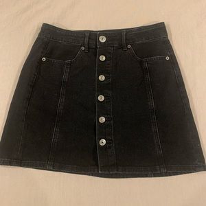 American Eagle Black Mini Jean Skirt